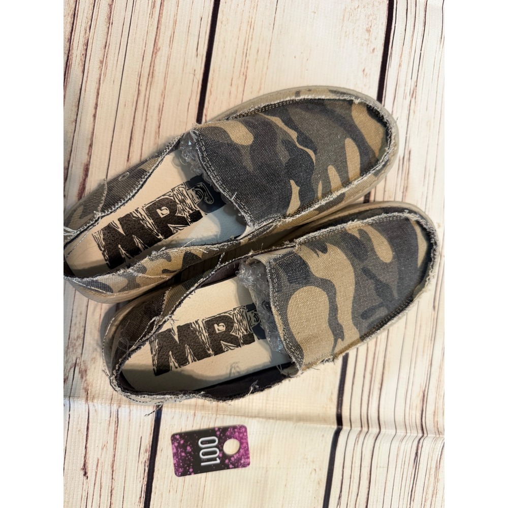 MR Men Camo Slip On Loafers Distressed Canvas Casual‎ Shoes Size 8 Camouflage